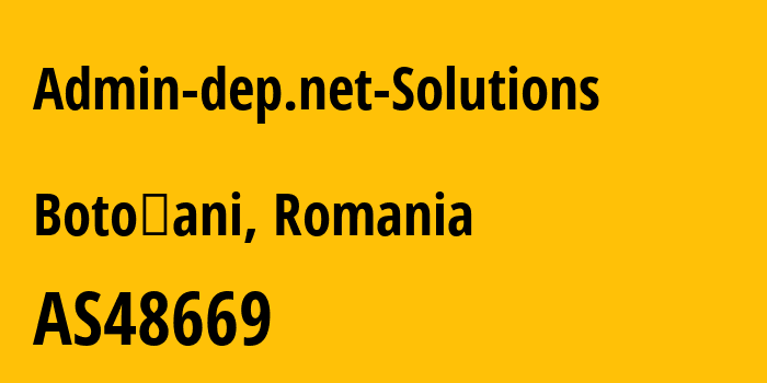 Информация о провайдере Admin-dep.net-Solutions AS48669 ADMIN-DEP SYSTEMS SRL-D: все IP-адреса, network, все айпи-подсети