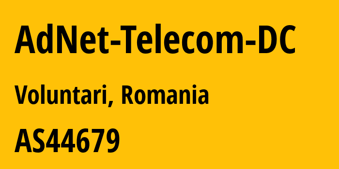 Информация о провайдере AdNet-Telecom-DC AS44679 INVITE Systems SRL: все IP-адреса, network, все айпи-подсети