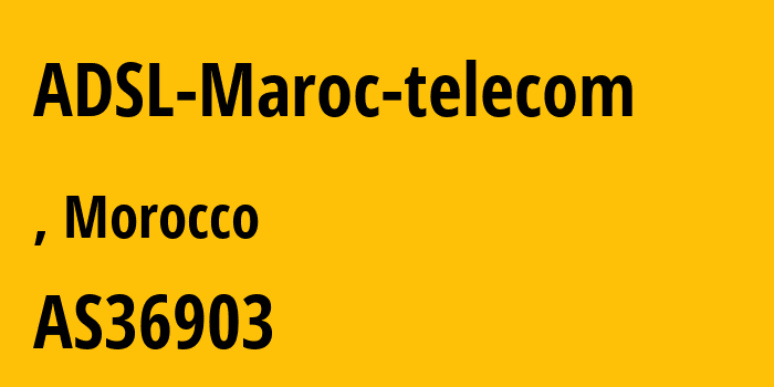 Информация о провайдере ADSL-Maroc-telecom AS36903 Office National des Postes et Telecommunications ONPT (Maroc Telecom) / IAM: все IP-адреса, network, все айпи-подсети