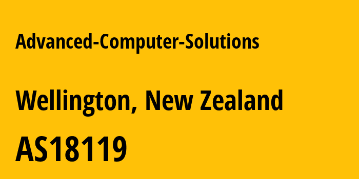 Информация о провайдере Advanced-Computer-Solutions AS18119 ACSData: все IP-адреса, network, все айпи-подсети