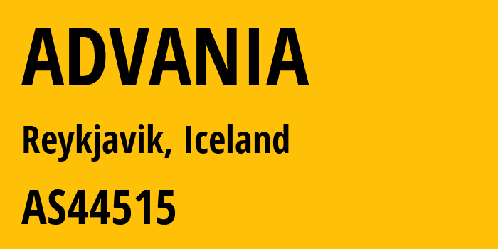 Информация о провайдере ADVANIA AS44515 Advania Island ehf: все IP-адреса, network, все айпи-подсети