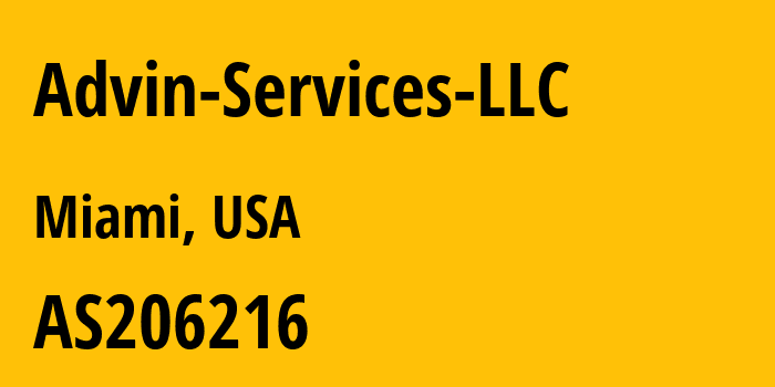 Информация о провайдере Advin-Services-LLC AS206216 Advin Services LLC: все IP-адреса, network, все айпи-подсети