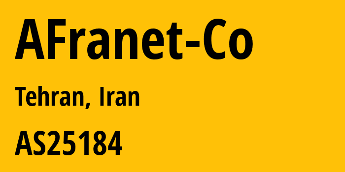 Информация о провайдере AFranet-Co AS25184 Afranet: все IP-адреса, network, все айпи-подсети