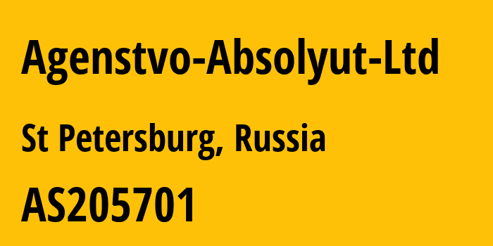 Информация о провайдере Agenstvo-Absolyut-Ltd AS205701 Agenstvo Absolyut Ltd: все IP-адреса, network, все айпи-подсети