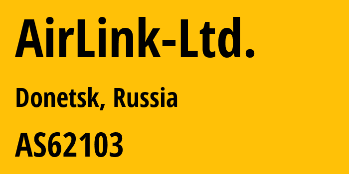 Информация о провайдере AirLink-Ltd. AS62103 AirLink Ltd.: все IP-адреса, network, все айпи-подсети