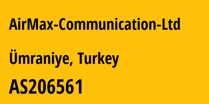 Информация о провайдере AirMax-Communication-Ltd AS206561 AirMax Communication Ltd: все IP-адреса, network, все айпи-подсети