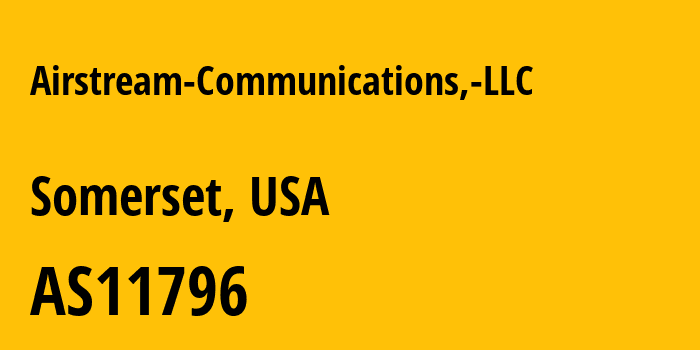 Информация о провайдере Airstream-Communications,-LLC AS11796 Airstream Communications, LLC: все IP-адреса, network, все айпи-подсети