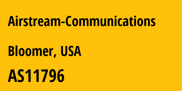 Информация о провайдере Airstream-Communications AS11796 Airstream Communications, LLC: все IP-адреса, network, все айпи-подсети