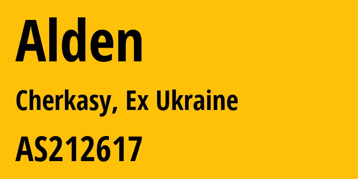 Информация о провайдере Alden AS212617 Lynnyk Olexii: все IP-адреса, network, все айпи-подсети