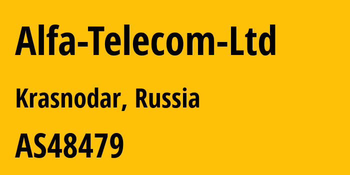 Информация о провайдере Alfa-Telecom-Ltd AS48479 KUBAN-TELECOM Ltd.: все IP-адреса, network, все айпи-подсети