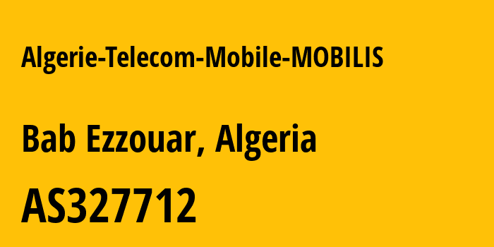 Информация о провайдере Algerie-Telecom-Mobile-MOBILIS AS327712 Telecom Algeria: все IP-адреса, network, все айпи-подсети