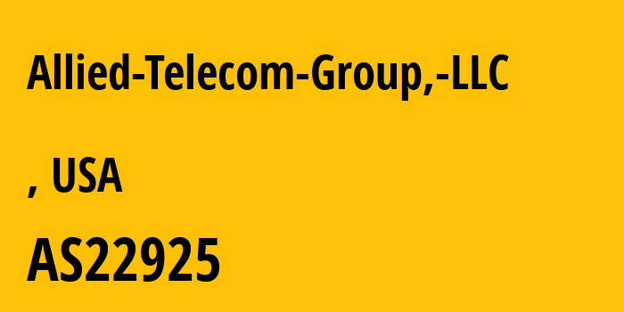 Информация о провайдере Allied-Telecom-Group,-LLC AS22925 Allied Telecom Group, LLC: все IP-адреса, network, все айпи-подсети