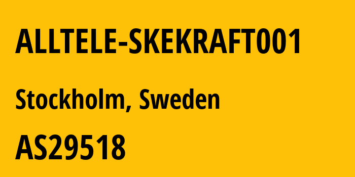 Информация о провайдере ALLTELE-SKEKRAFT001 AS29518 Bredband2 AB: все IP-адреса, network, все айпи-подсети