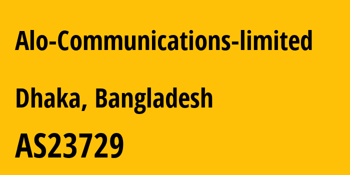 Информация о провайдере Alo-Communications-limited AS23729 Alo Communications limited: все IP-адреса, network, все айпи-подсети