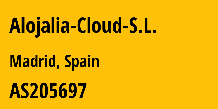 Информация о провайдере Alojalia-Cloud-S.L. AS205697 ALOJALIA CLOUD S.L.: все IP-адреса, network, все айпи-подсети