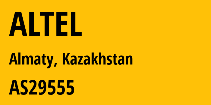 Информация о провайдере ALTEL AS29555 Mobile Telecom-Service LLP: все IP-адреса, network, все айпи-подсети