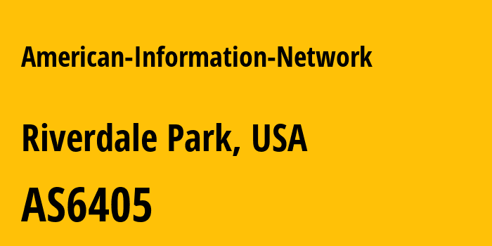 Информация о провайдере American-Information-Network AS6405 American Information Network: все IP-адреса, network, все айпи-подсети