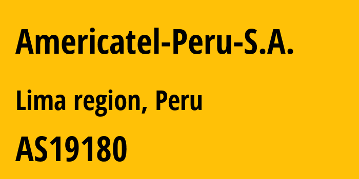 Информация о провайдере Americatel-Peru-S.A. AS19180 AMERICATEL PERU S.A.: все IP-адреса, network, все айпи-подсети