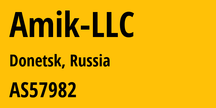 Информация о провайдере Amik-LLC AS57982 AMIK LLC: все IP-адреса, network, все айпи-подсети