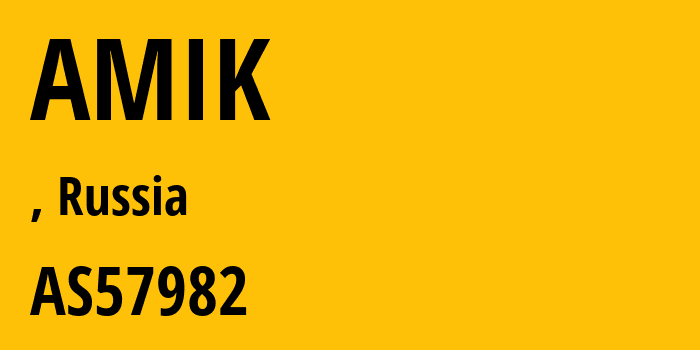 Информация о провайдере AMIK AS57982 AMIK LLC: все IP-адреса, network, все айпи-подсети