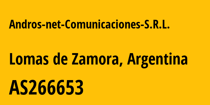 Информация о провайдере Andros-net-Comunicaciones-S.R.L. AS266653 ANDROS-NET COMUNICACIONES S.R.L.: все IP-адреса, network, все айпи-подсети