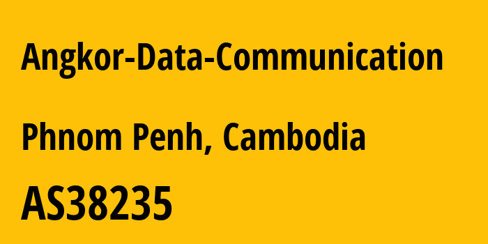 Информация о провайдере Angkor-Data-Communication AS38235 ANGKOR DATA COMMUNICATION: все IP-адреса, network, все айпи-подсети