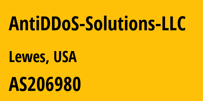 Информация о провайдере AntiDDoS-Solutions-LLC AS206980 AntiDDoS Solutions LLC: все IP-адреса, network, все айпи-подсети