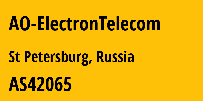 Информация о провайдере AO-ElectronTelecom AS42065 AO ElectronTelecom: все IP-адреса, network, все айпи-подсети