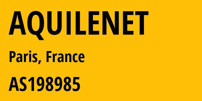 Информация о провайдере AQUILENET AS198985 AQUILENET: все IP-адреса, network, все айпи-подсети