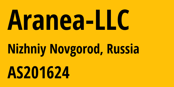 Информация о провайдере Aranea-LLC AS201624 ARANEA LLC: все IP-адреса, network, все айпи-подсети