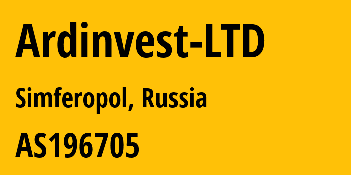 Информация о провайдере Ardinvest-LTD AS196705 Ardinvest LTD: все IP-адреса, network, все айпи-подсети