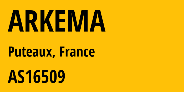 Информация о провайдере ARKEMA AS16509 Amazon.com, Inc.: все IP-адреса, network, все айпи-подсети