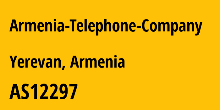 Информация о провайдере Armenia-Telephone-Company AS12297 Telecom Armenia OJSC: все IP-адреса, network, все айпи-подсети