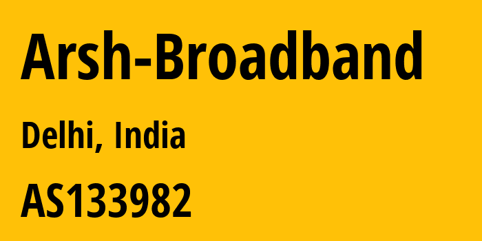 Информация о провайдере Arsh-Broadband AS133982 Excitel Broadband Private Limited: все IP-адреса, network, все айпи-подсети