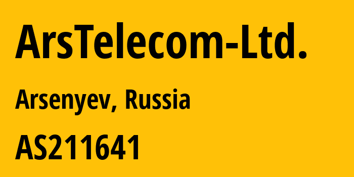 Информация о провайдере ArsTelecom-Ltd. AS211641 ArsTelecom Ltd.: все IP-адреса, network, все айпи-подсети