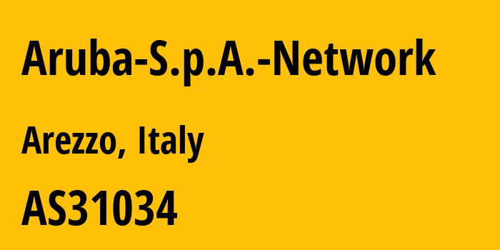 Информация о провайдере Aruba-S.p.A.-Network AS31034 Aruba S.p.A.: все IP-адреса, network, все айпи-подсети