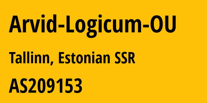 Информация о провайдере Arvid-Logicum-OU AS209153 Arvid Logicum OU: все IP-адреса, network, все айпи-подсети