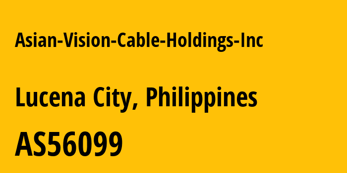 Информация о провайдере Asian-Vision-Cable-Holdings-Inc AS56099 Asian Vision Cable: все IP-адреса, network, все айпи-подсети