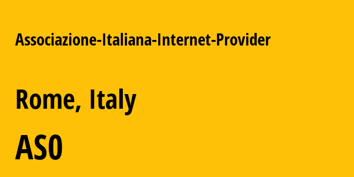 Информация о провайдере Associazione-Italiana-Internet-Provider : все IP-адреса, network, все айпи-подсети