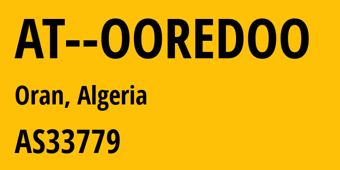 Информация о провайдере AT--OOREDOO AS33779 Wataniya Telecom Algerie: все IP-адреса, network, все айпи-подсети