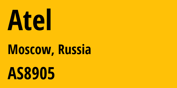 Информация о провайдере Atel AS8905 Digit One LLC: все IP-адреса, network, все айпи-подсети