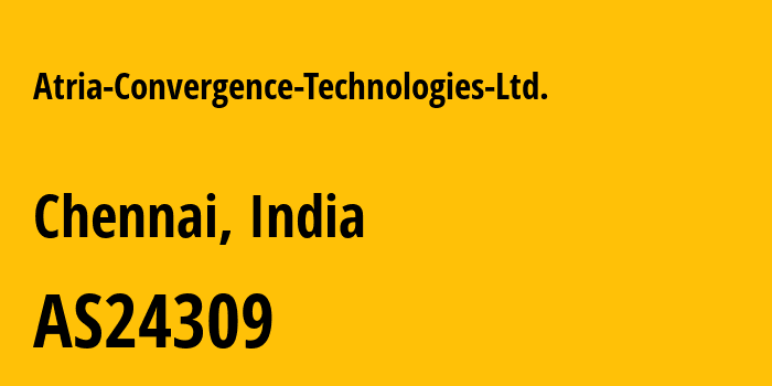 Информация о провайдере Atria-Convergence-Technologies-Ltd. AS24309 Atria Convergence Technologies Pvt. Ltd. Broadband Internet Service Provider INDIA: все IP-адреса, network, все айпи-подсети