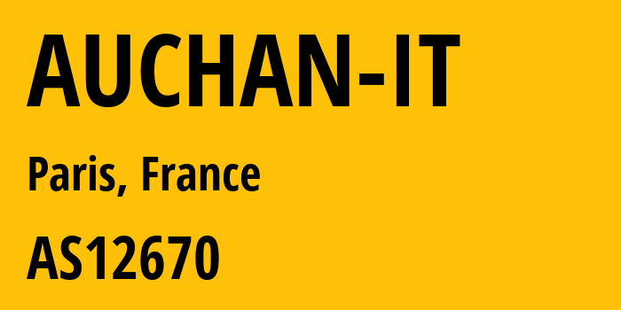 Информация о провайдере AUCHAN-IT AS12670 COMPLETEL SAS: все IP-адреса, network, все айпи-подсети