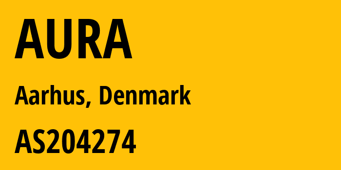 Информация о провайдере AURA AS204274 Aura Fiber OE A/S: все IP-адреса, network, все айпи-подсети