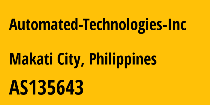 Информация о провайдере Automated-Technologies-Inc AS135643 Automated Technologies Inc: все IP-адреса, network, все айпи-подсети