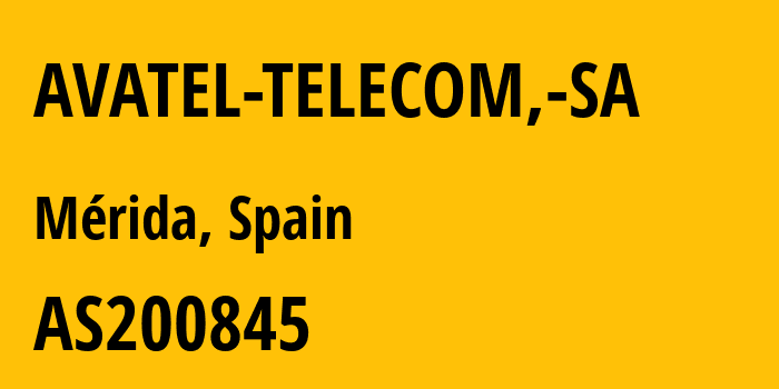 Информация о провайдере AVATEL-TELECOM,-SA AS200845 AVATEL TELECOM, SA: все IP-адреса, network, все айпи-подсети