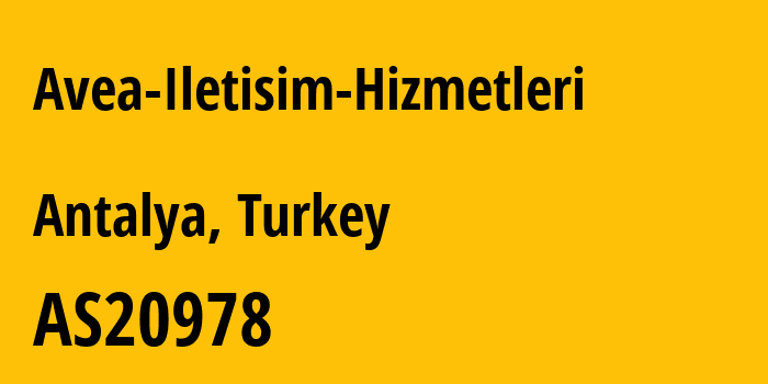 Информация о провайдере Avea-Iletisim-Hizmetleri AS20978 TT Mobil Iletisim Hizmetleri A.S: все IP-адреса, network, все айпи-подсети