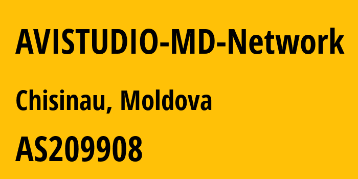 Информация о провайдере AVISTUDIO-MD-Network AS209908 AVISTUDIO SRL: все IP-адреса, network, все айпи-подсети