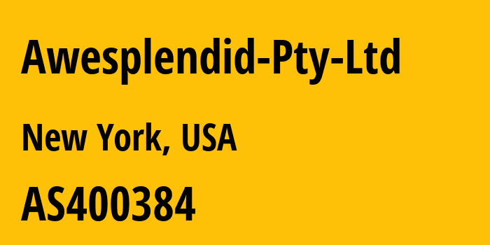 Информация о провайдере Awesplendid-Pty-Ltd AS400384 Hostings House: все IP-адреса, network, все айпи-подсети