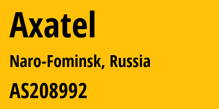 Информация о провайдере Axatel AS208992 Axatel LLC: все IP-адреса, network, все айпи-подсети